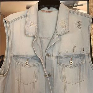 Long Jean Jacket Vest